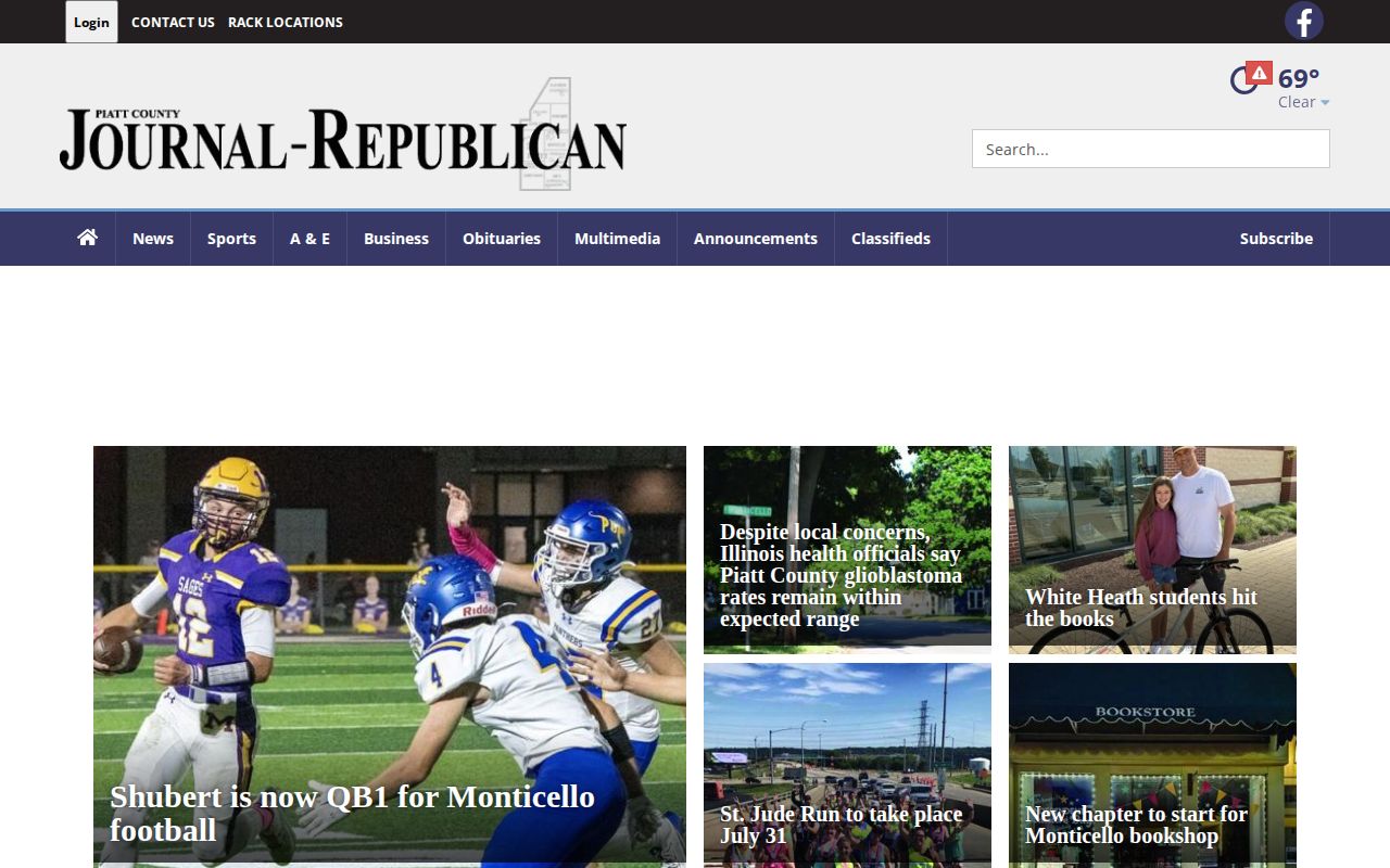 Piatt County Journal-Republican website for local crime news and booking coverage